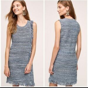Anthropologie Sleeveless Fringe Sweater Dress XS